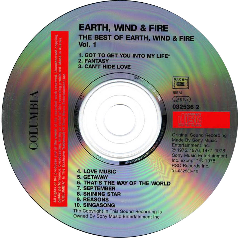 Earth, Wind & Fire  The Best Of Earth, Wind & Fire Volume 1 : CD